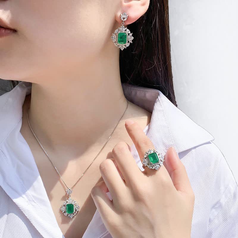 Ohrringe Smaragd Korund – Mut & Selbstvertrauen Green Set