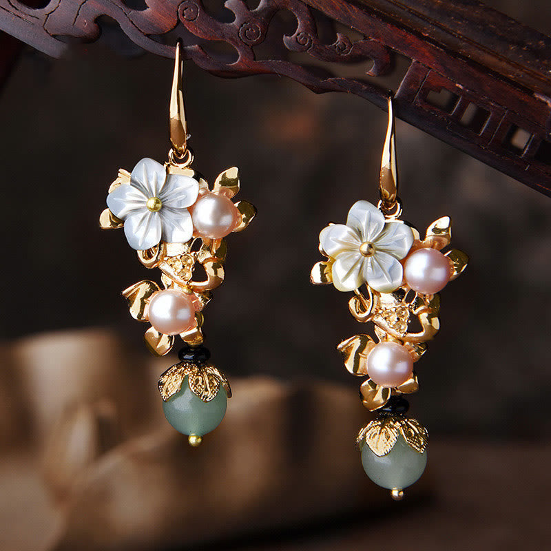 Ohrringe Tridacna Perle Blume