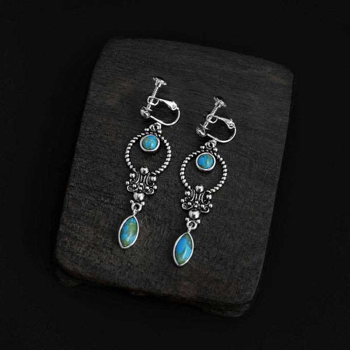 Ohrringe Türkis Wassertropfen – Balance Alloy Turquoise Earring Clips