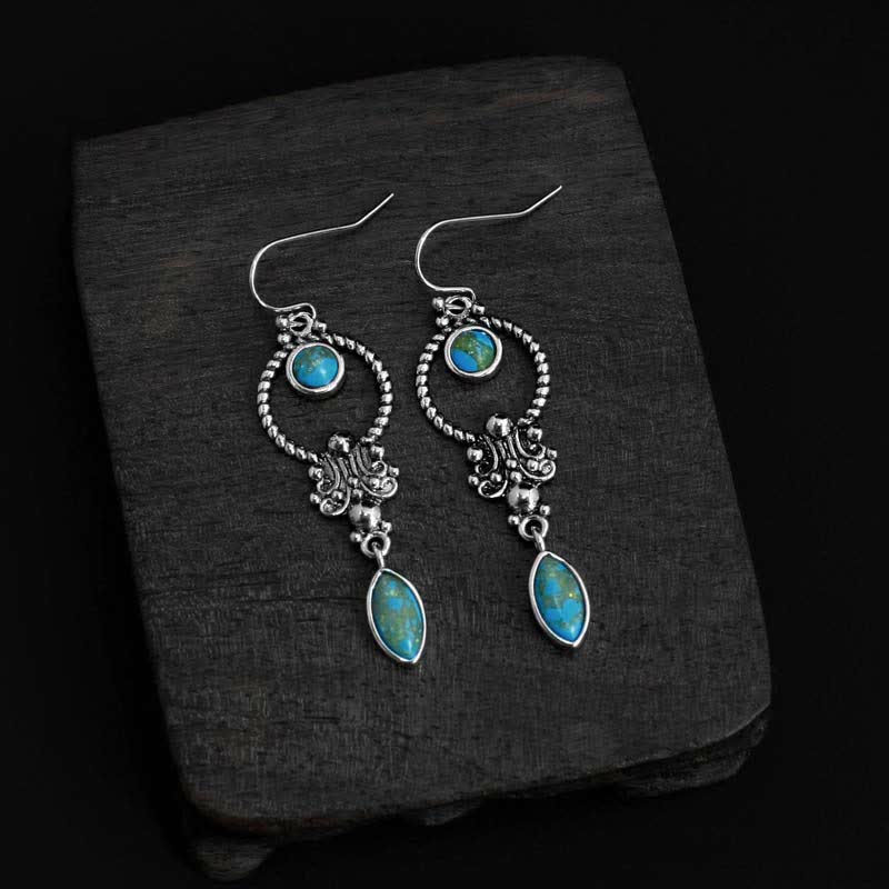Ohrringe Türkis Wassertropfen – Balance Copper Plated Silver Turquoise Earrings