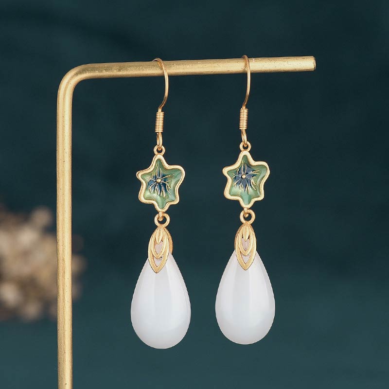 Ohrringe Weiße Jade – Glück 4