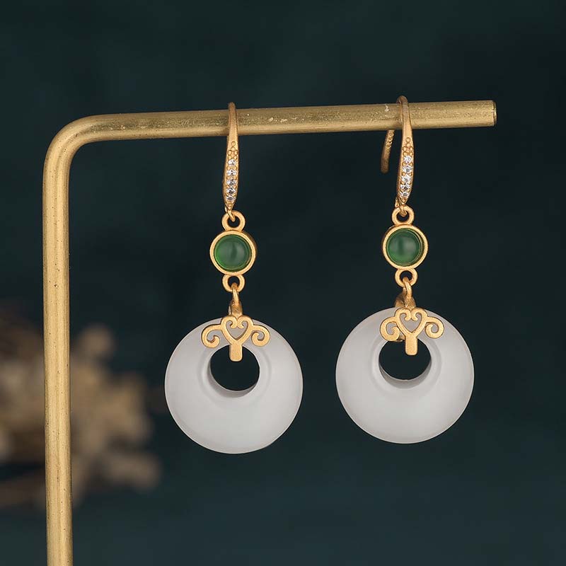Ohrringe Weißer Jade Tropfen – Segen 4