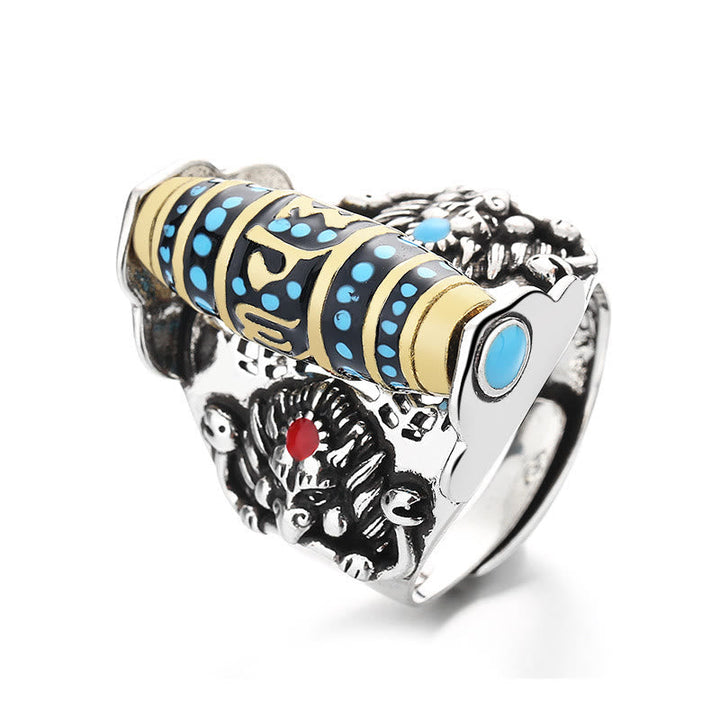 Ring Dzi Garuda Om Mani Padme Hum Frieden spiritueller Schutz