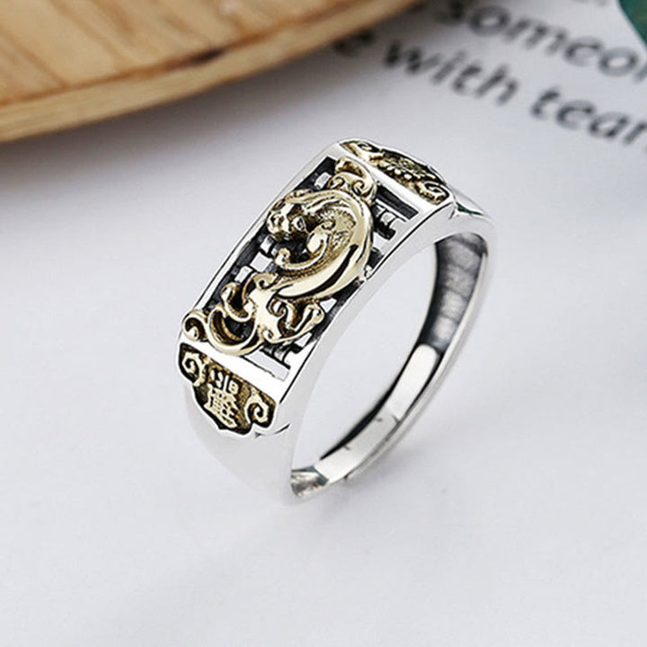 925er Silber Pixiu Ring Fengshui Glück Wohlstand Schmuck Fingerring