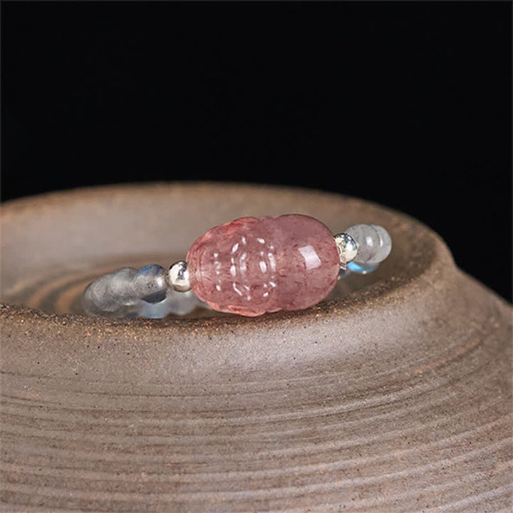 Turmalin Mondstein Pixiu Ring Heilung Schutz Glück Fengshui