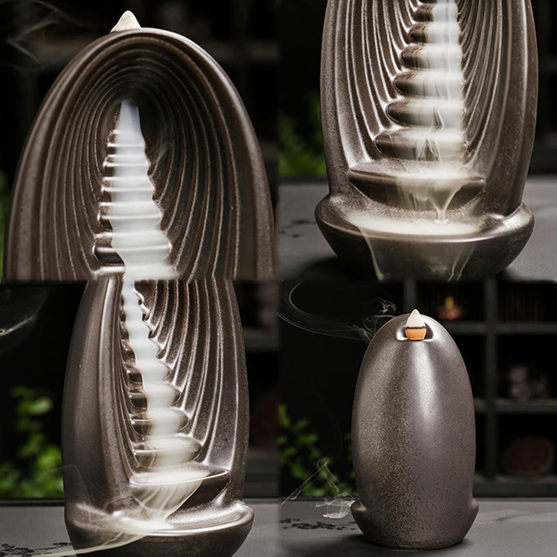 Räucherbrunnen Buddha Hand Berge Keramik Feng Shui