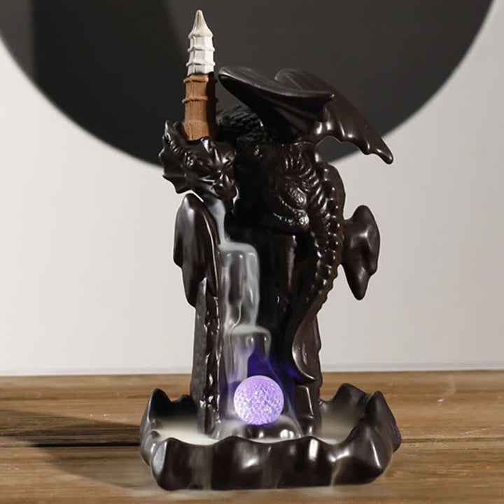 Räucherbrunnen Drache Keramik LED Feng Shui