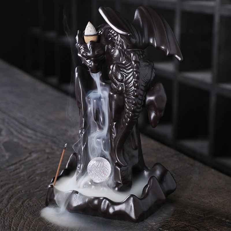 Räucherbrunnen Drache Keramik LED Wohnzimmer