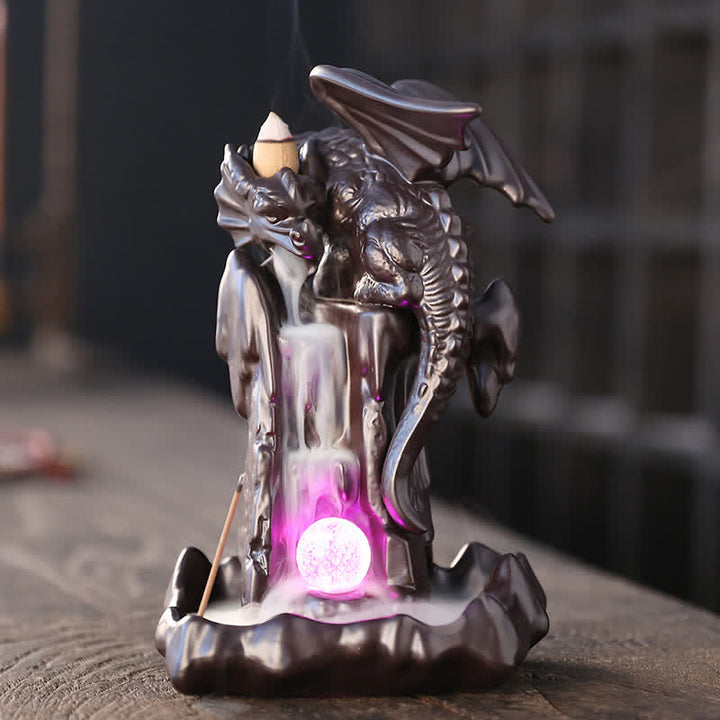 Räucherbrunnen Drache Keramik LED
