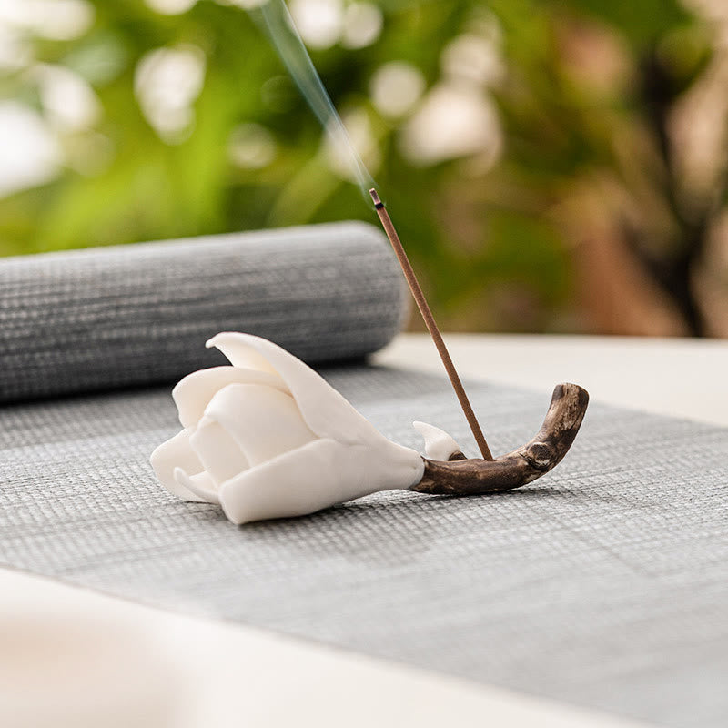 Räuchergefäß Gardenie Keramik Blüte Feng Shui