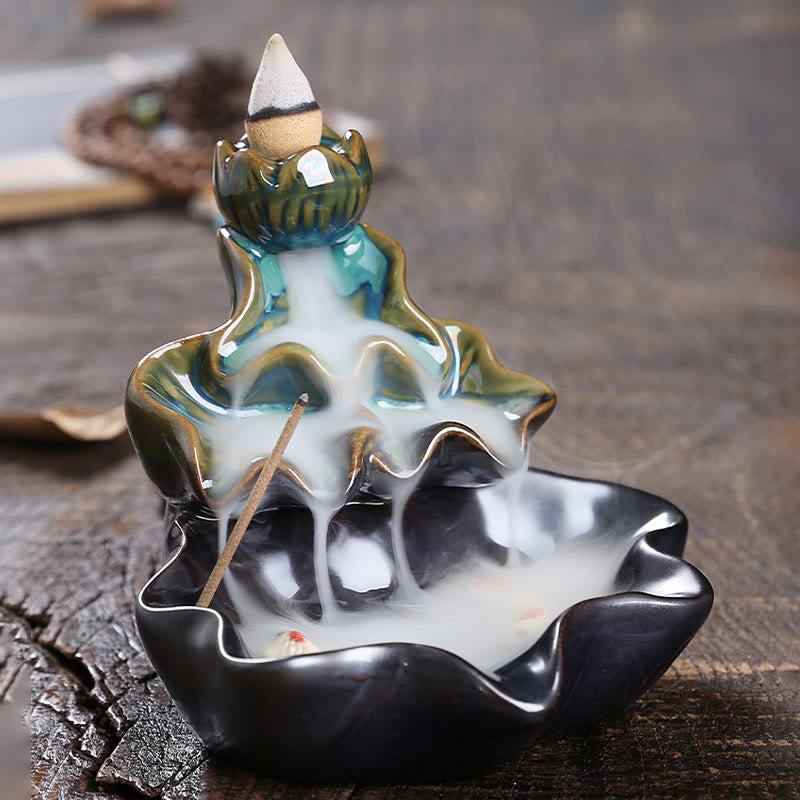 Räuchergefäß Mit Sieb Lotus Koi Keramik Feng Shui