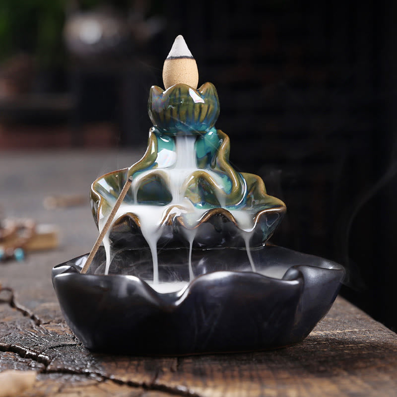 Räuchergefäß Mit Sieb Lotus Koi Keramik Wohnzimmer