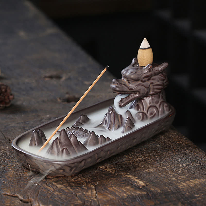 Räuchergefäße Drache Berg Keramik Feng Shui
