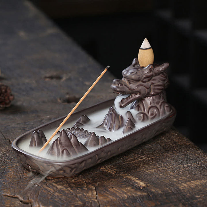 Räuchergefäße Drache Berg Keramik Feng Shui