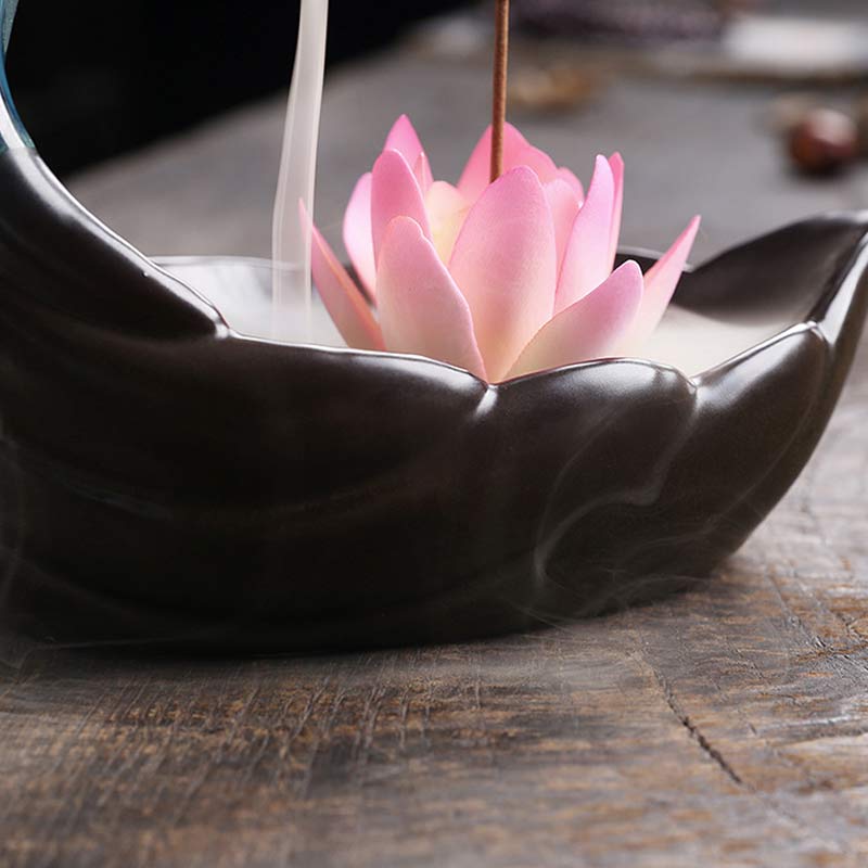 Räuchergefäße Keramik Lotus Hirsch Wohnzimmer