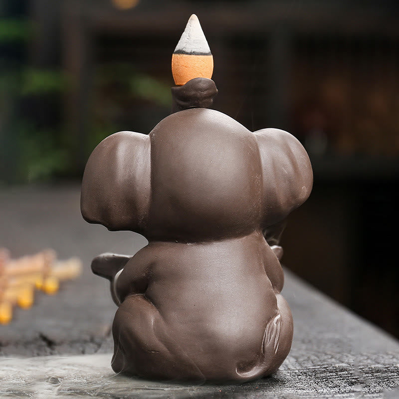 Räucherkegel Anzünden Elefant Blatt Ton Geschenk