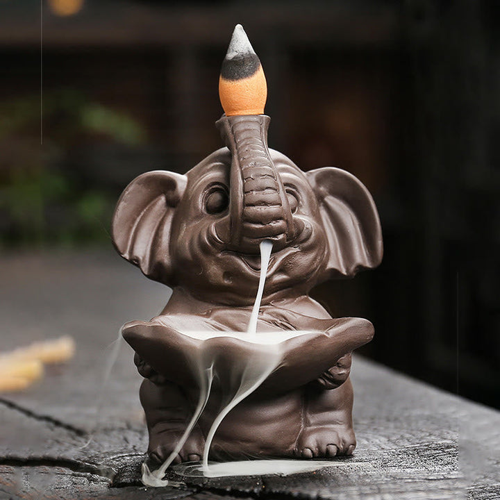Räucherkegel Anzünden Elefant Blatt Ton Wohnzimmer