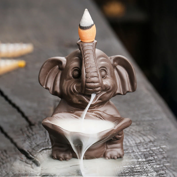 Räucherkegel Anzünden Elefant Blatt Ton