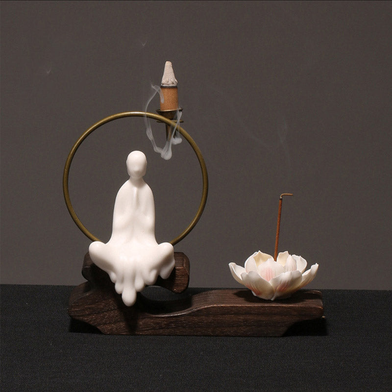 Räucherkegel Anzünden Keramik Lotus Feng Shui
