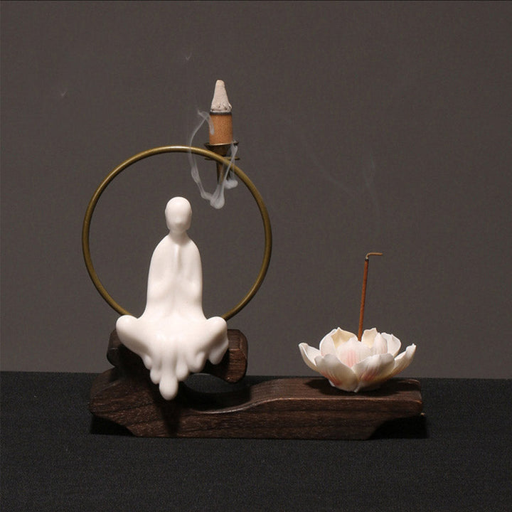 Räucherkegel Anzünden Keramik Lotus Feng Shui