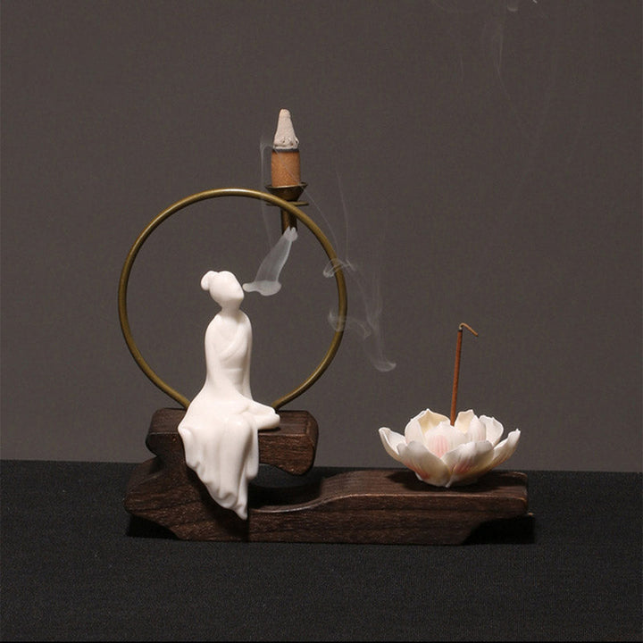 Räucherkegel Anzünden Keramik Lotus Wohnzimmer