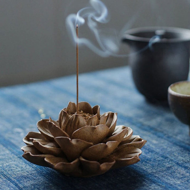 Räucherkegel Halterung Lotus Tibetisch