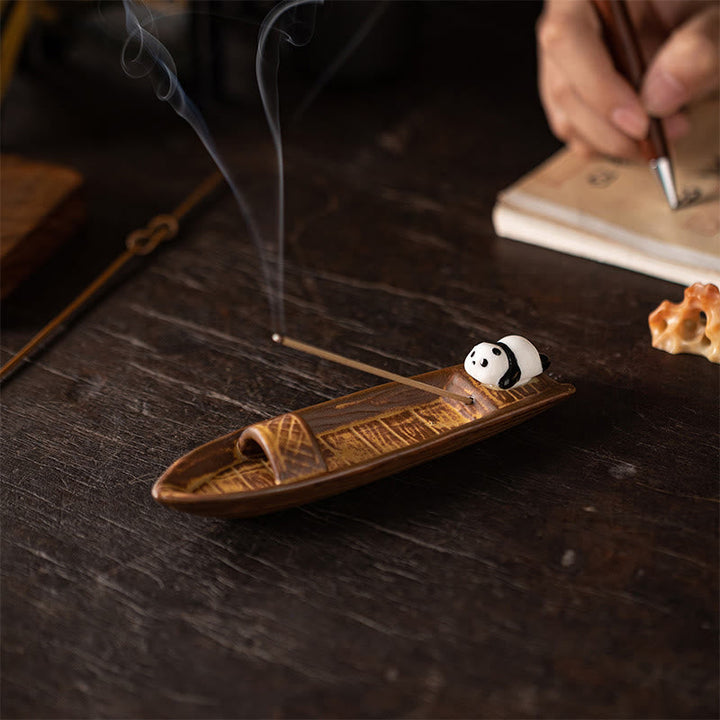 Räucherkegel Halterung Panda Keramik Feng Shui