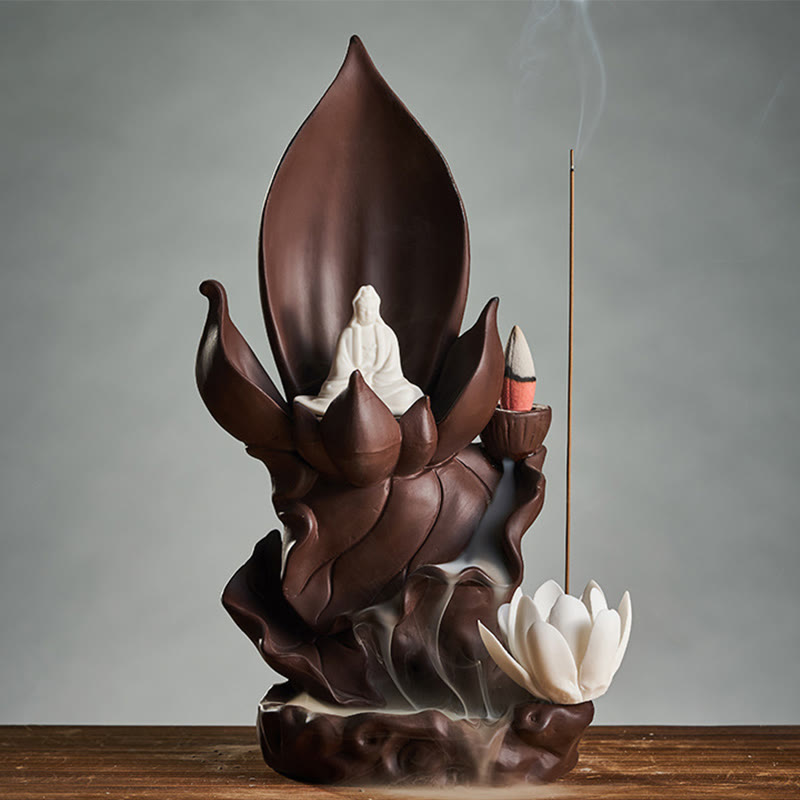 Räucherkegel Lotus Buddha Ton Geschenk