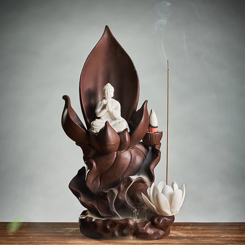 Räucherkegel Lotus Buddha Ton Glücksbringer