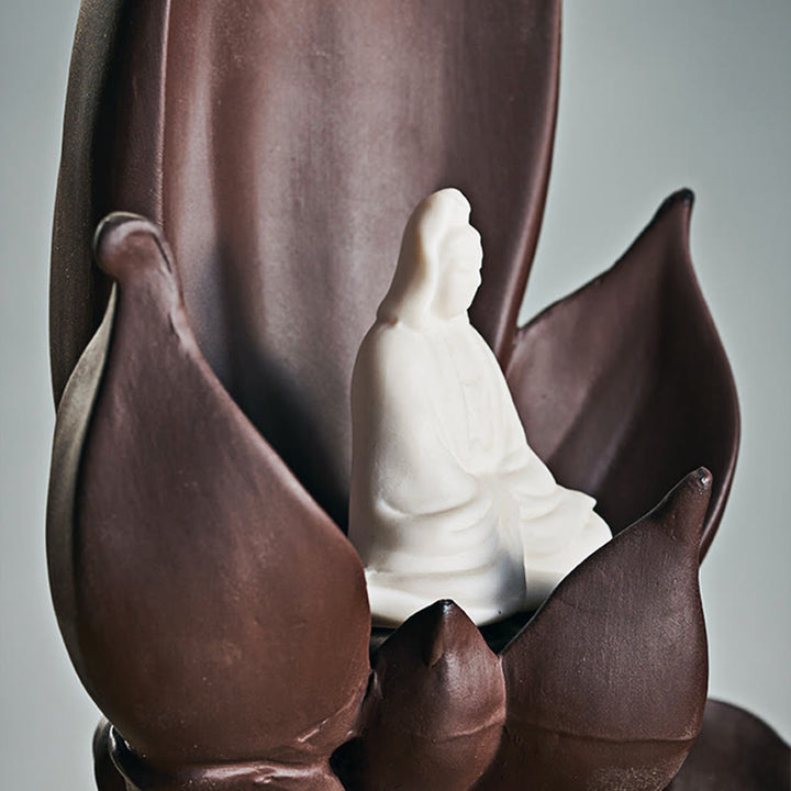 Räucherkegel Lotus Buddha Ton Statue