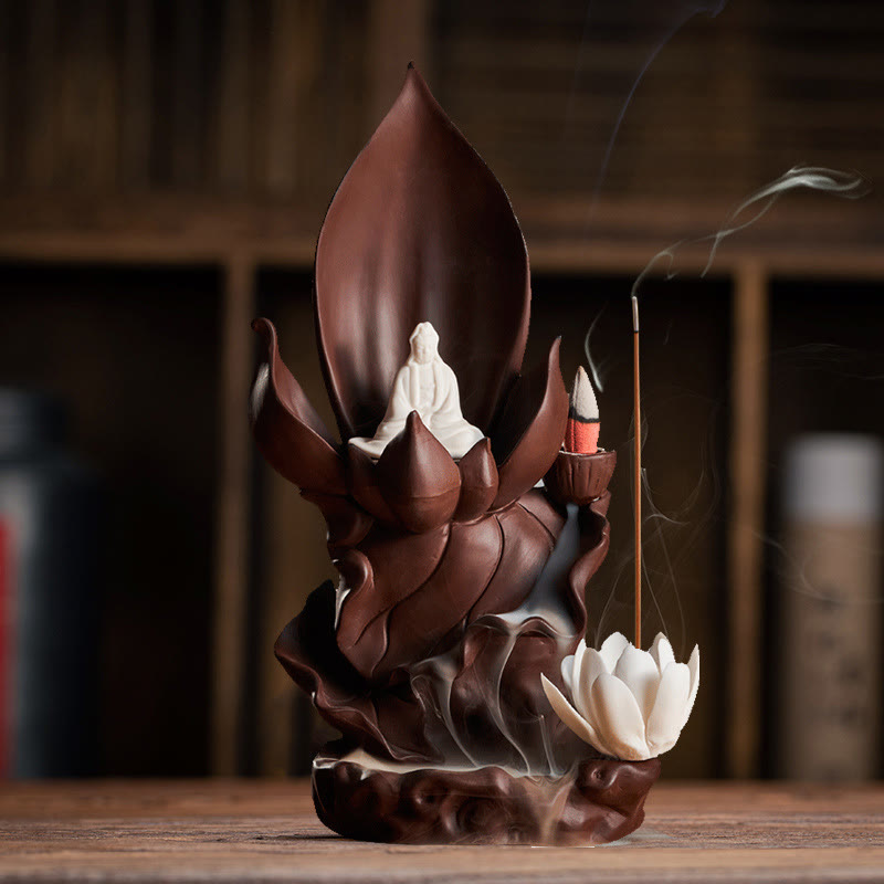 Räucherkegel Lotus Buddha Ton Wohnzimmer