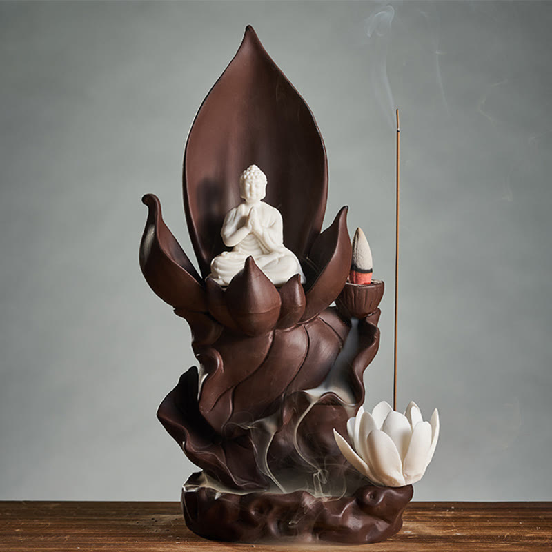 Räucherkegel Lotus Buddha Ton