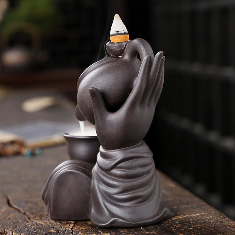 Räucherkegel Weihrauch Buddha Hand Keramik Deko