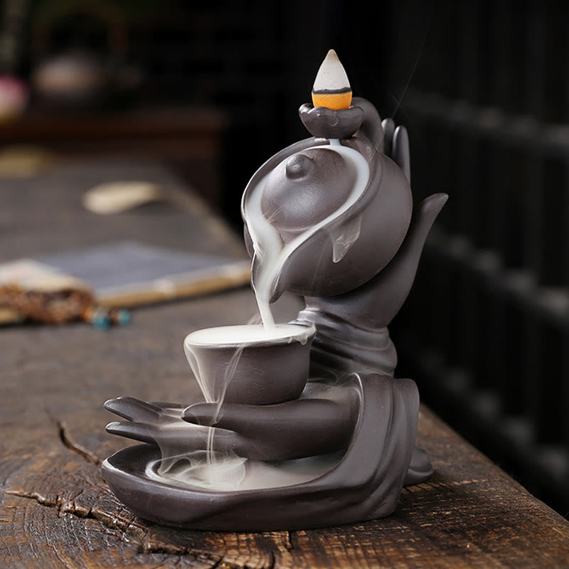 Räucherkegel Weihrauch Buddha Hand Keramik Geschenk