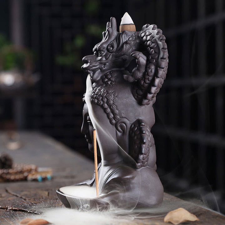 Räucherkegel Weihrauch Drache Buddha Ton Deko
