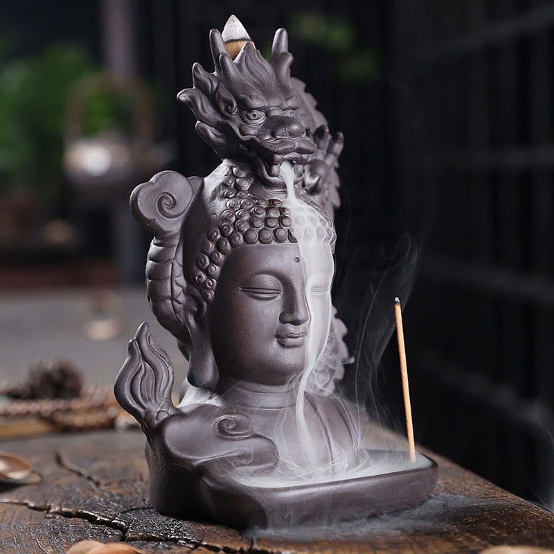 Räucherkegel Weihrauch Drache Buddha Ton Feng Shui