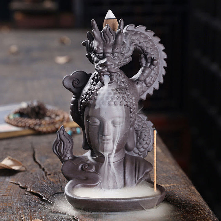 Räucherkegel Weihrauch Drache Buddha Ton Glücksbringer
