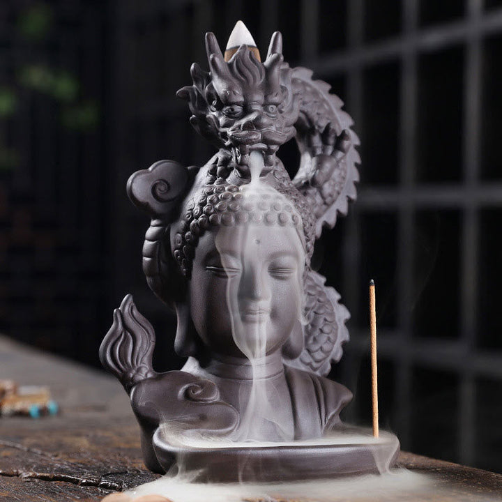 Räucherkegel Weihrauch Drache Buddha Ton