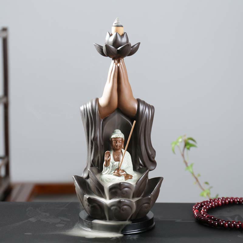 Räucherkegel Weihrauch Lotus Buddha Keramik Wohnzimmer
