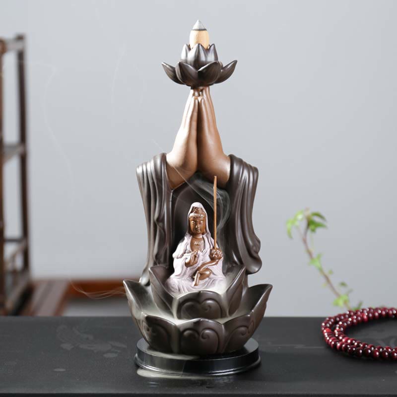 Räucherkegel Weihrauch Lotus Buddha Keramik