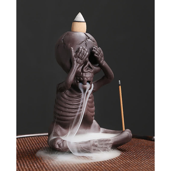 Räucherkegel Weihrauch Totenkopf Ton Deko