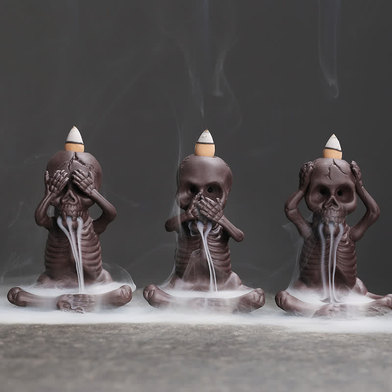 Räucherkegel Weihrauch Totenkopf Ton