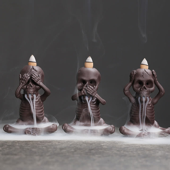 Räucherkegel Weihrauch Totenkopf Ton