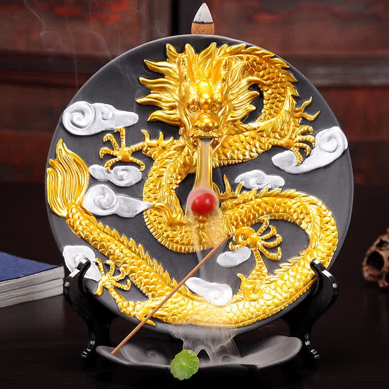 Räucherschale Drache Keramik Rückfluss Feng Shui