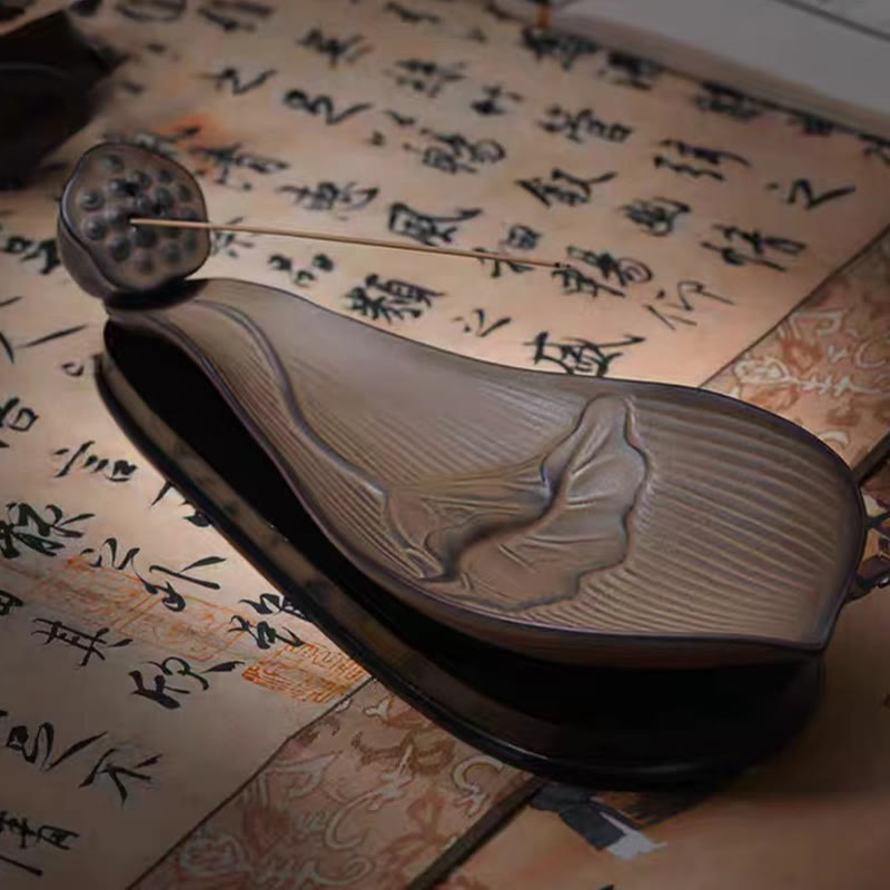 Räucherschale Mit Sieb Lotus Keramik Braun Feng Shui