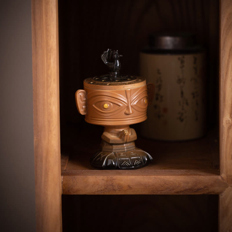 Räucherschale Sanxingdui Maske Keramik Geschenk
