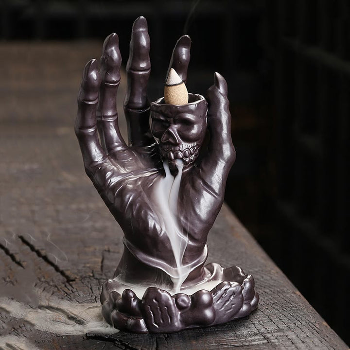 Räucherschale Set Totenkopf Keramik Feng Shui
