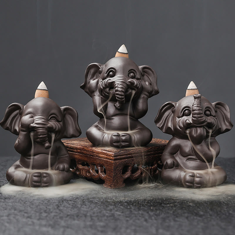 Räucherschalen Elefant Lila Ton Feng Shui