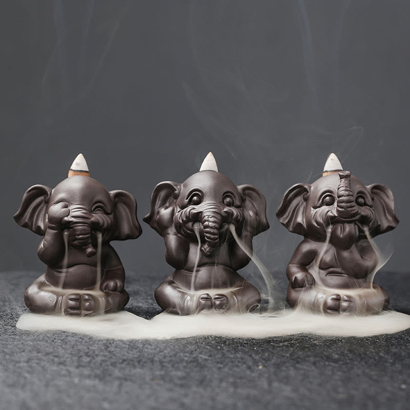 Räucherschalen Elefant Lila Ton