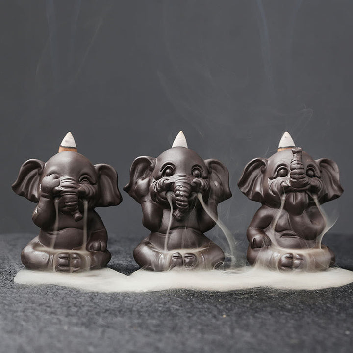 Räucherschalen Elefant Lila Ton